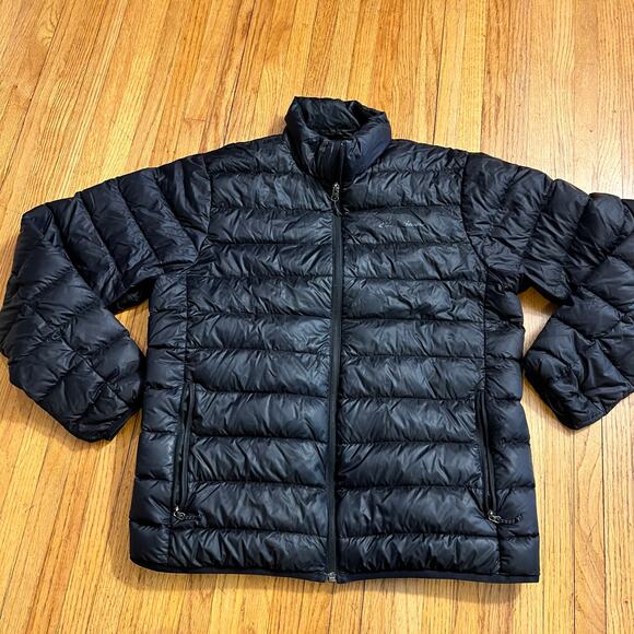 Eddie Bauer Down Jacket Mens Medium ? EB650 Down Puffer Black Coat - Picture 1 of 9